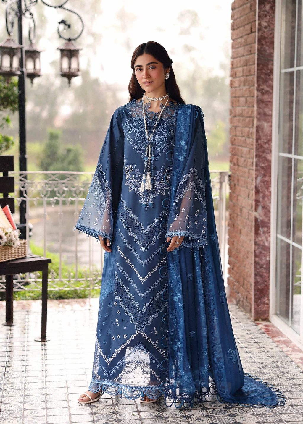 SARDINIA EMBROIDERED LAWN EID TERRACE BLUE