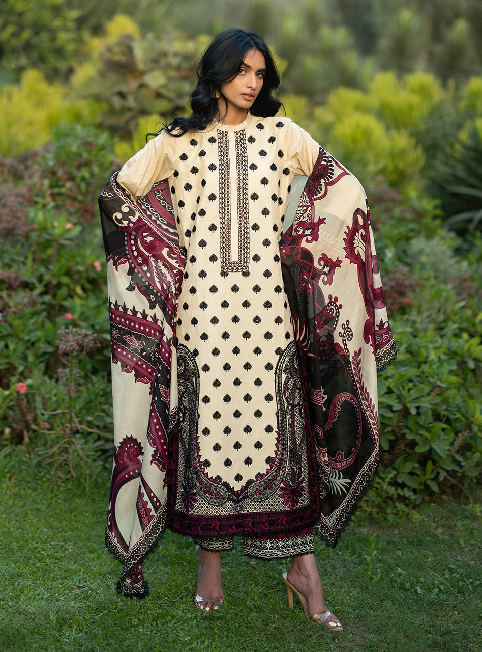 STITCHED BY CC ZAINAB CHOTTANI LUXE LAWN D-09 3PC