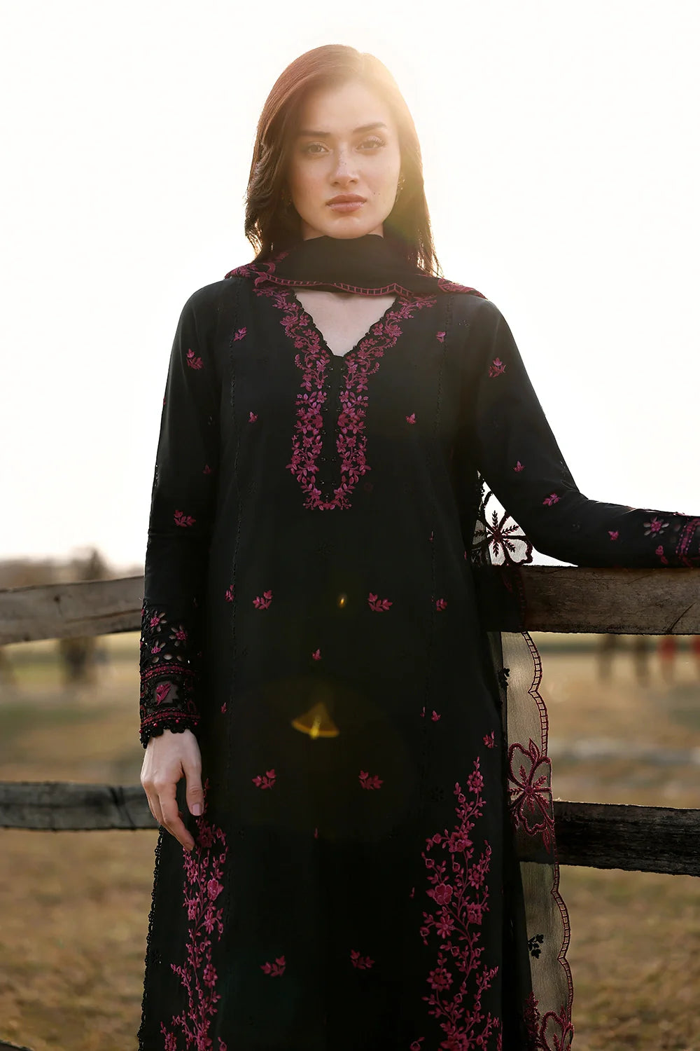 AZURE LUXURY LAWN EID BLACK CHERRY
