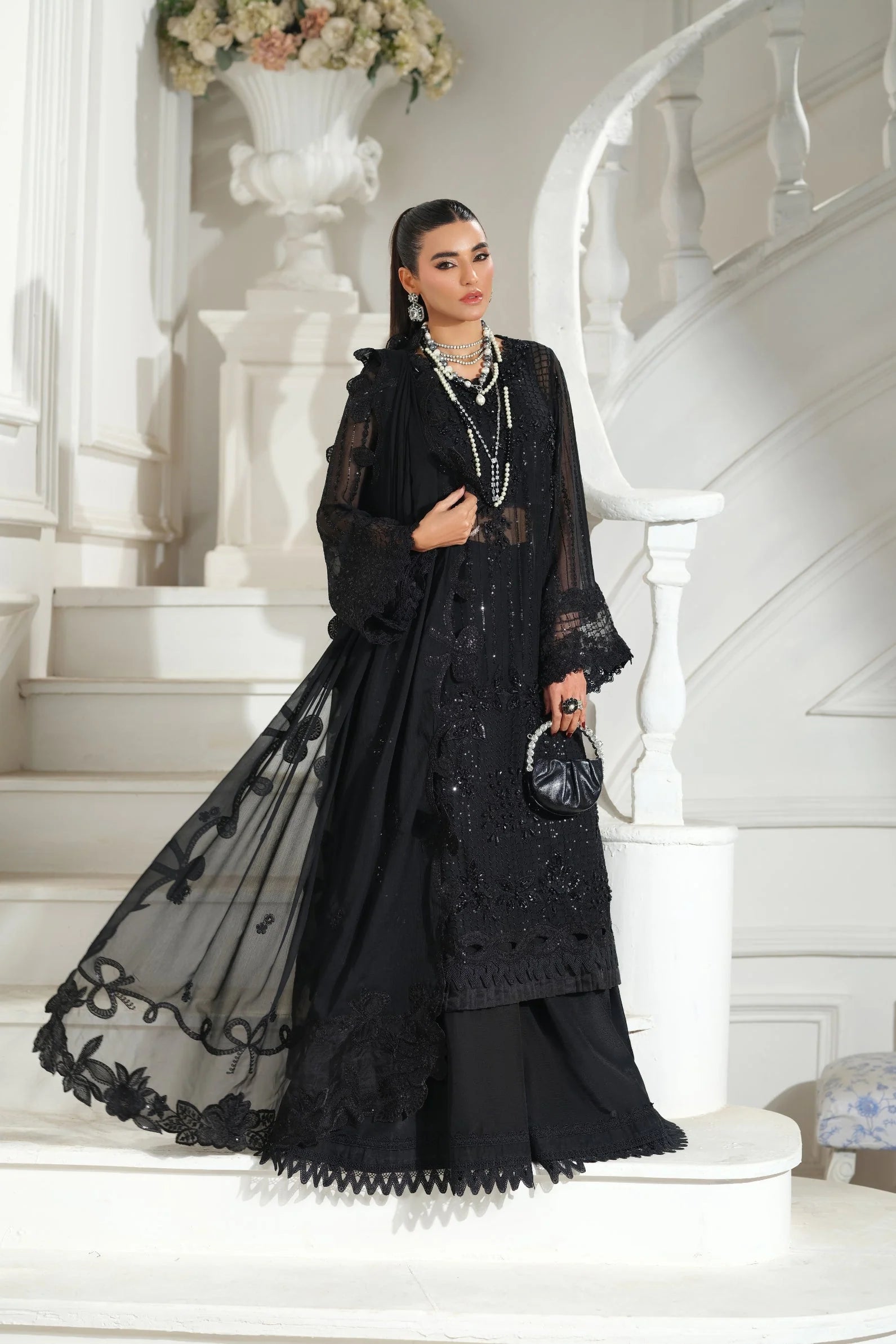 MARYAM HUSSAIN MEER EMBROIDERED CHIFFON ANDAZ