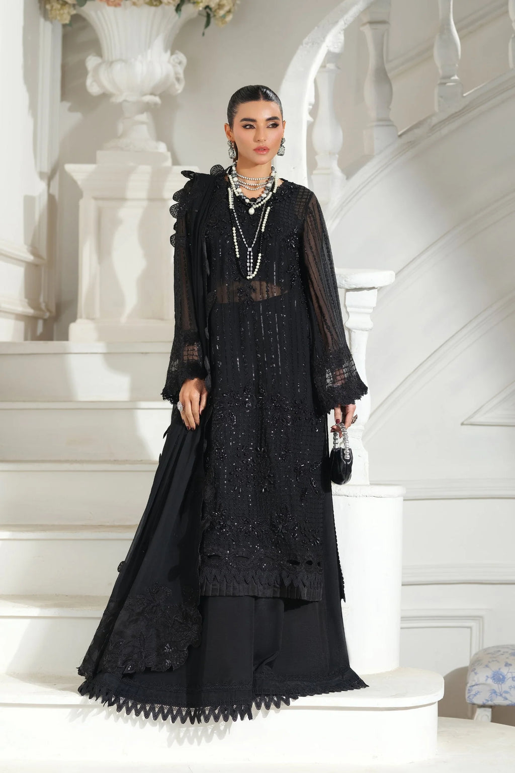 MARYAM HUSSAIN MEER EMBROIDERED CHIFFON ANDAZ