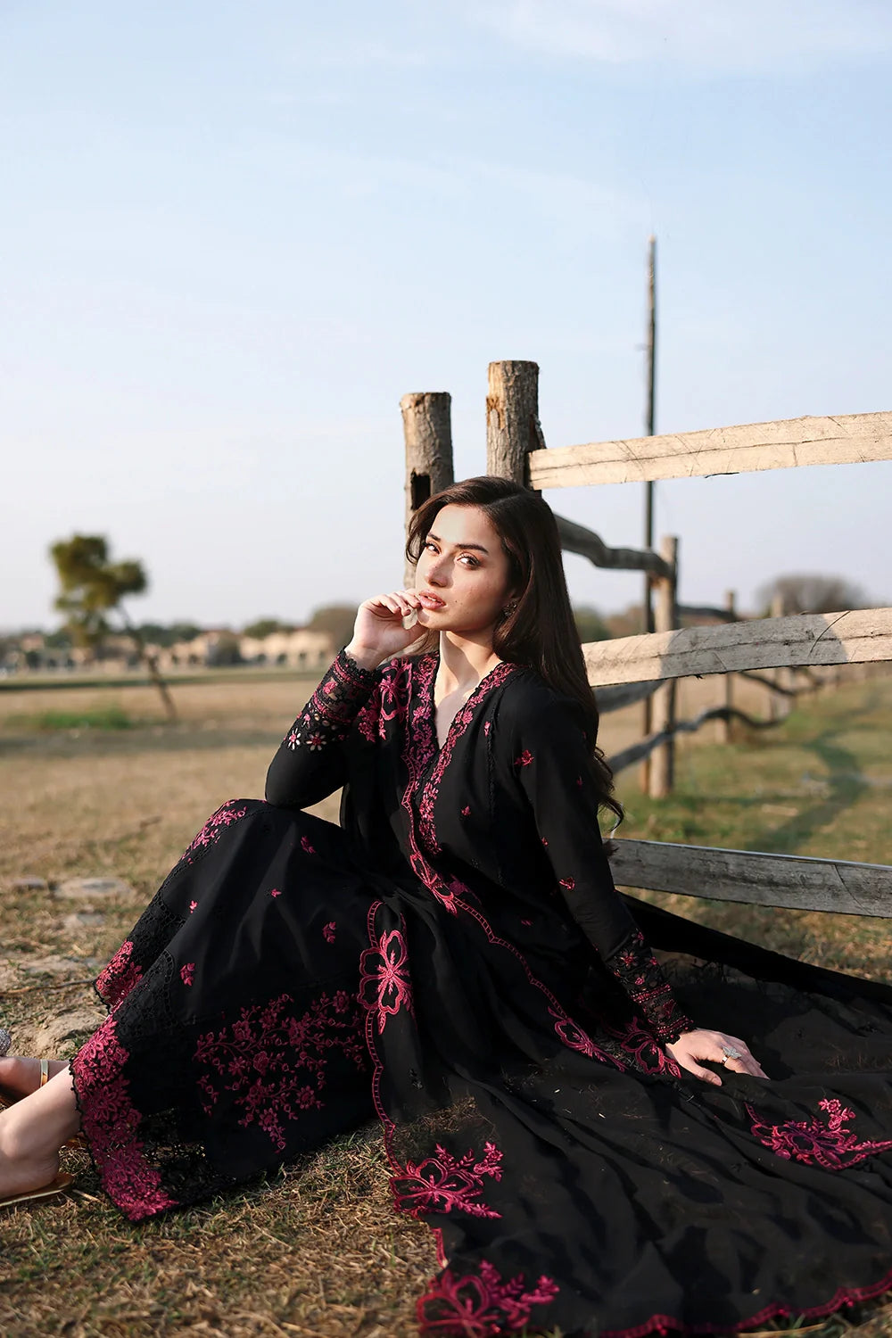 AZURE LUXURY LAWN EID BLACK CHERRY