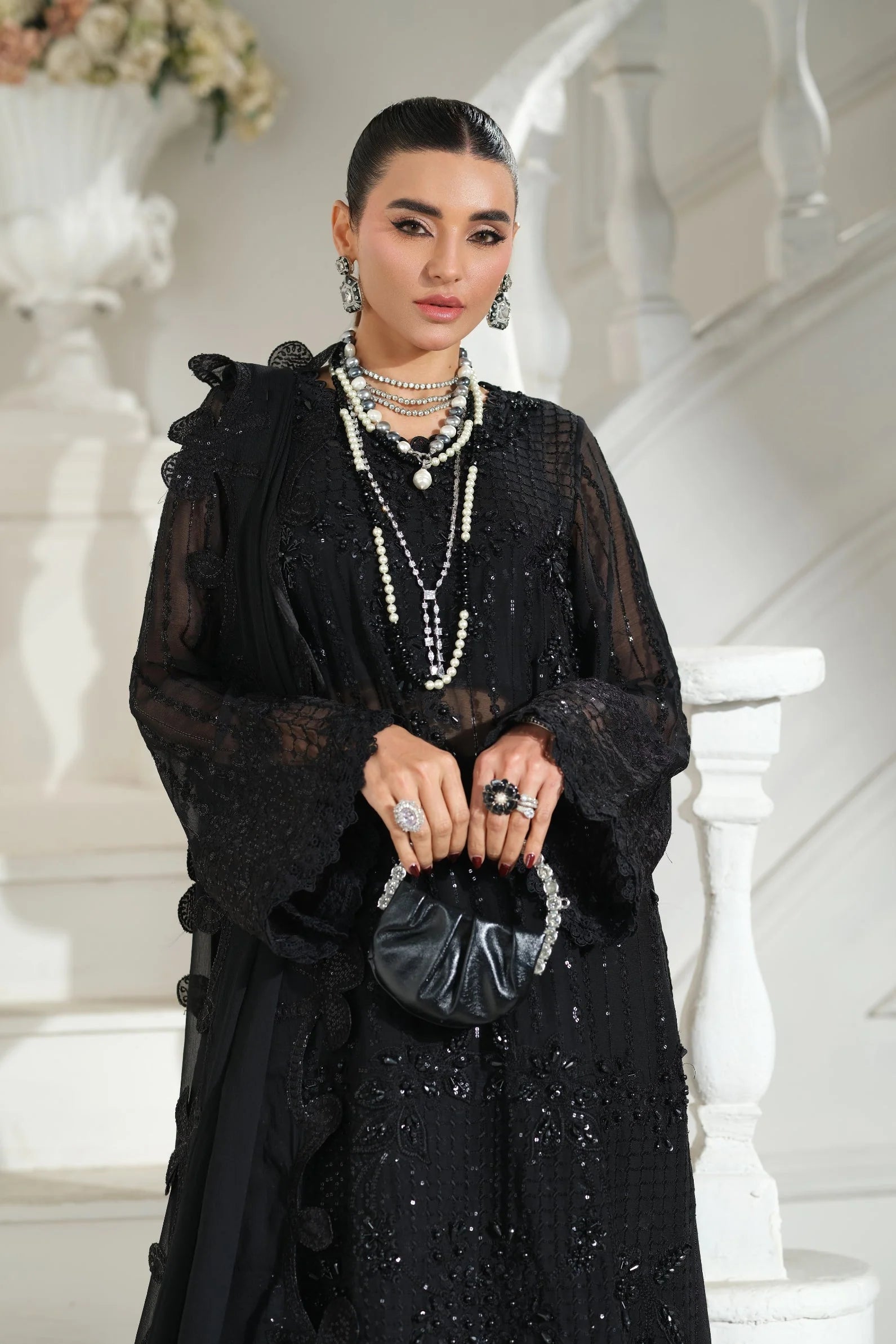 MARYAM HUSSAIN MEER EMBROIDERED CHIFFON ANDAZ