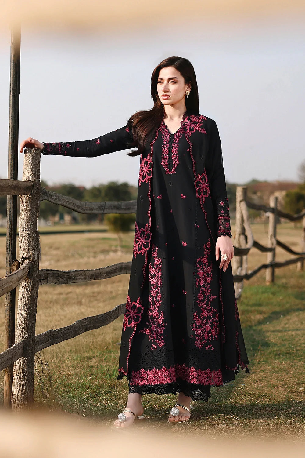 AZURE LUXURY LAWN EID BLACK CHERRY