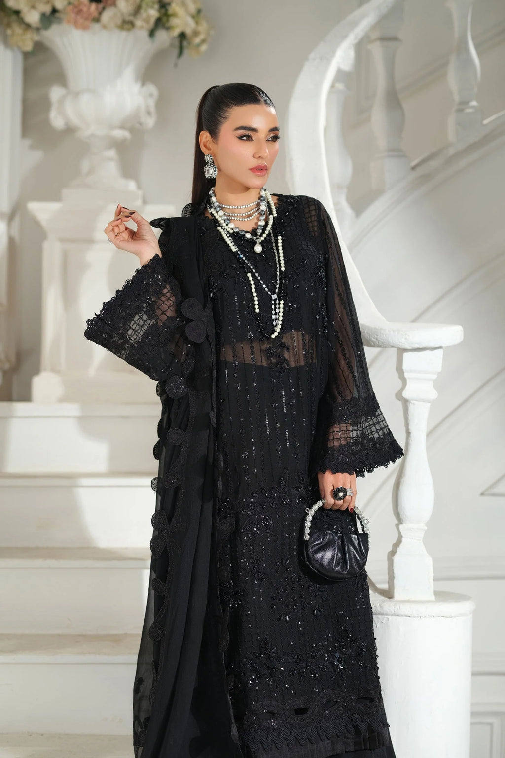 MARYAM HUSSAIN MEER EMBROIDERED CHIFFON ANDAZ