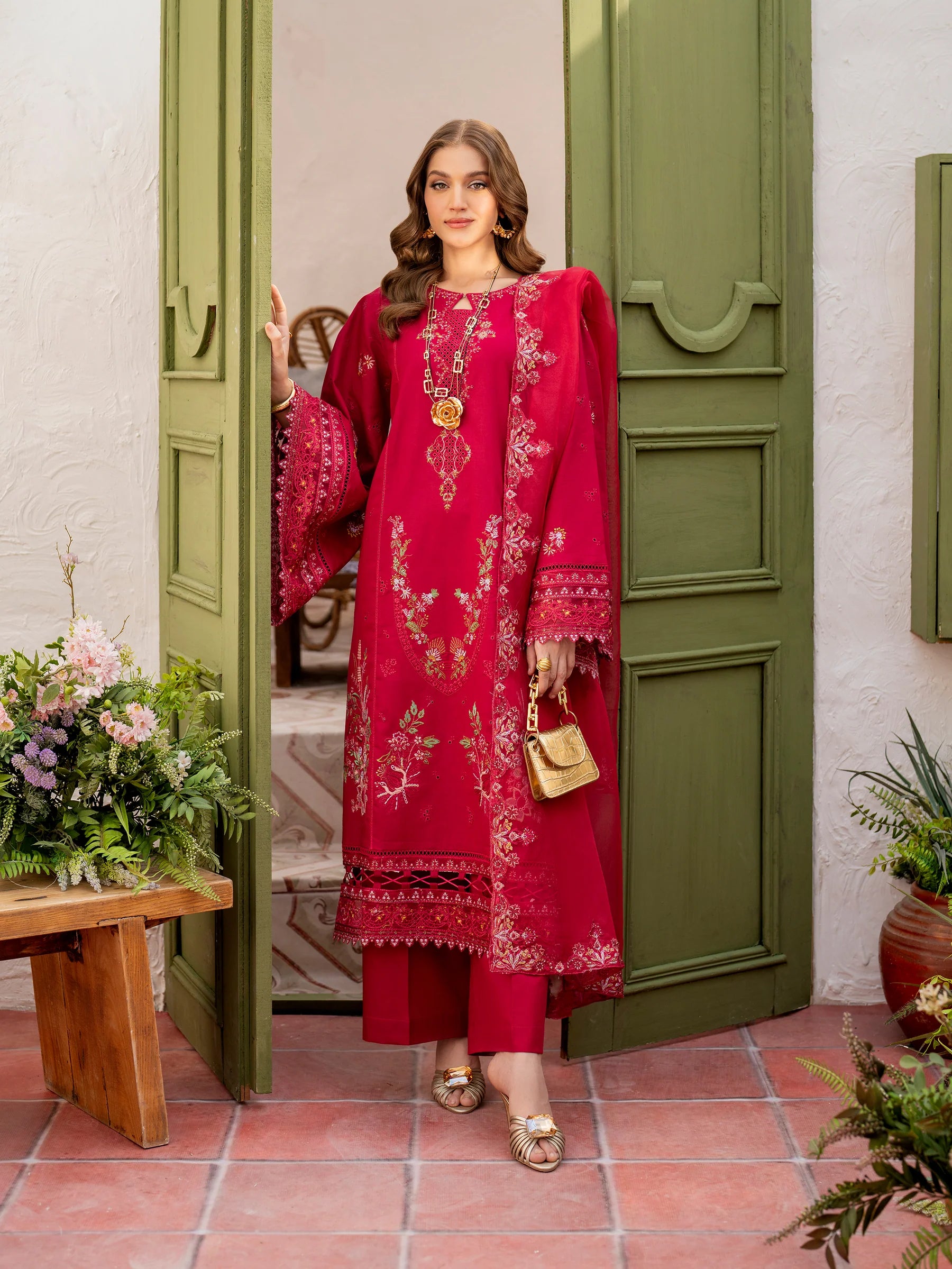 STITCHED BY CC CANARY GARNET 3PC