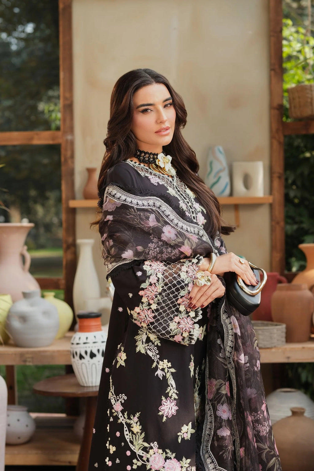 MARYAM HUSSAIN FLORAL TALE NOIR