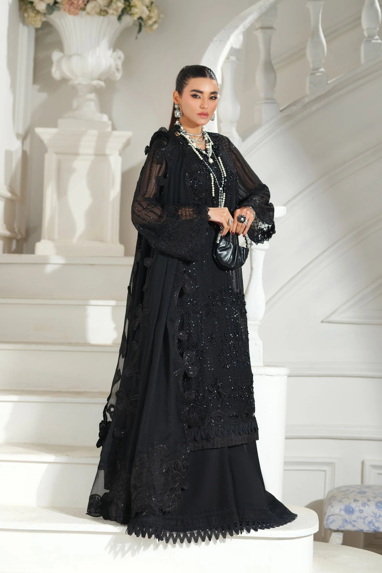 MARYAM HUSSAIN MEER EMBROIDERED CHIFFON ANDAZ