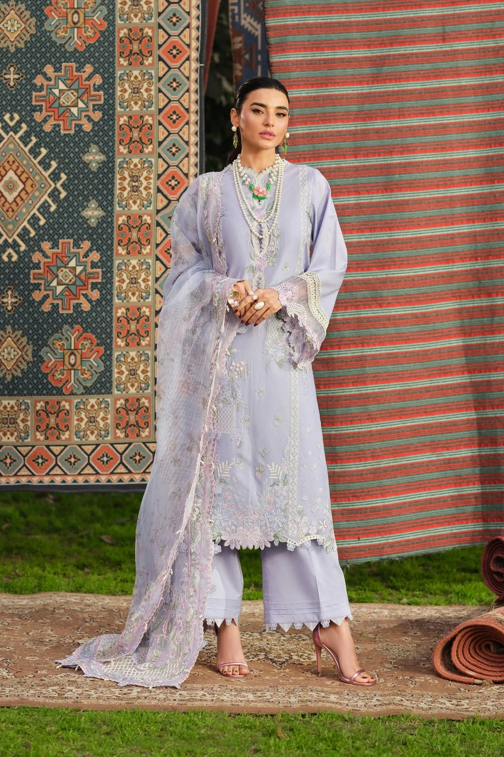 STITCHED BY CC MARYAM HUSSAIN FLORAL TALE JASMINE 3PC