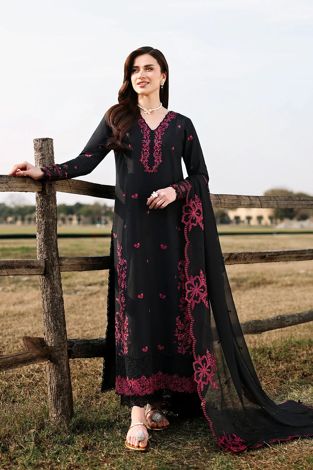 AZURE LUXURY LAWN EID BLACK CHERRY