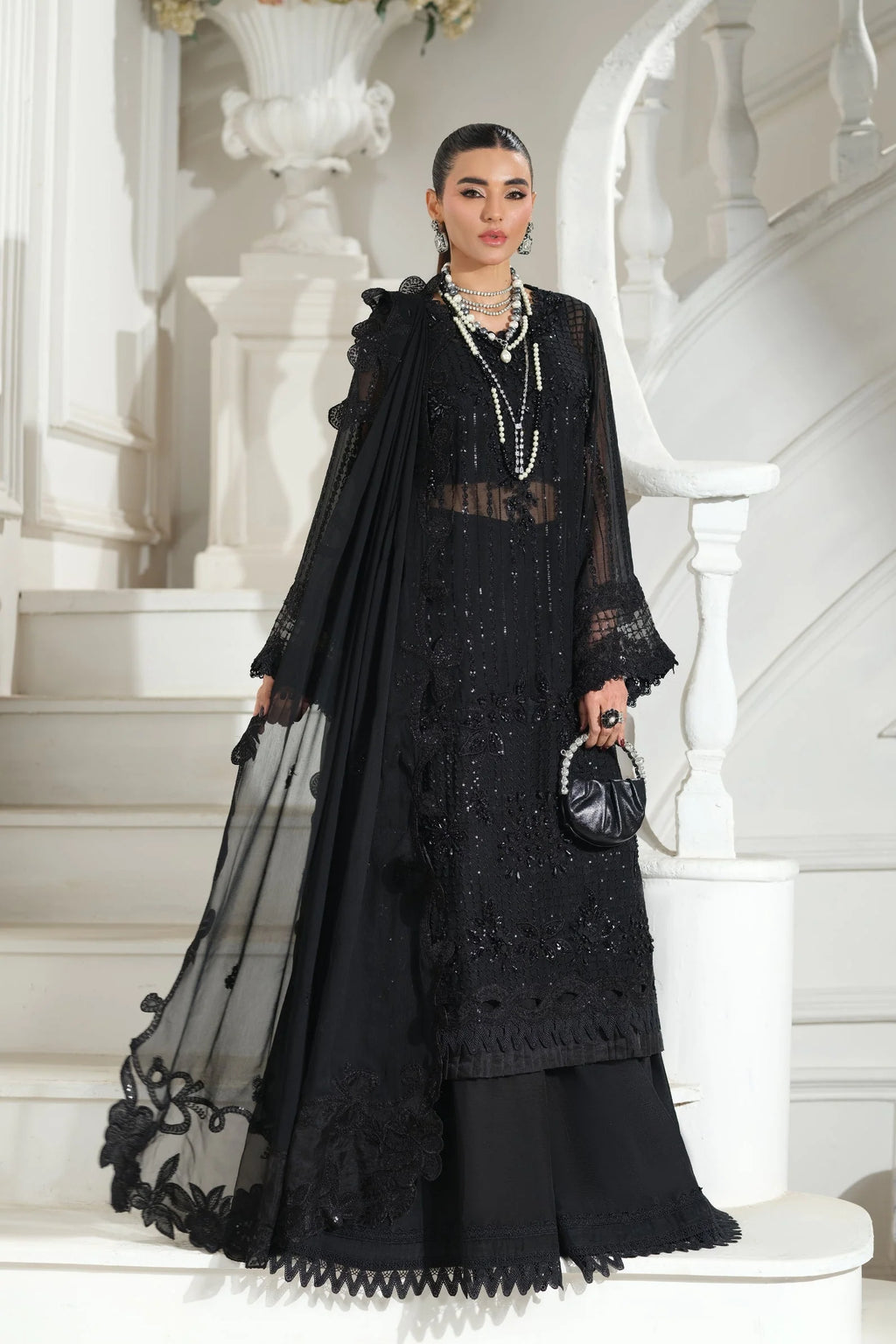 MARYAM HUSSAIN MEER EMBROIDERED CHIFFON ANDAZ