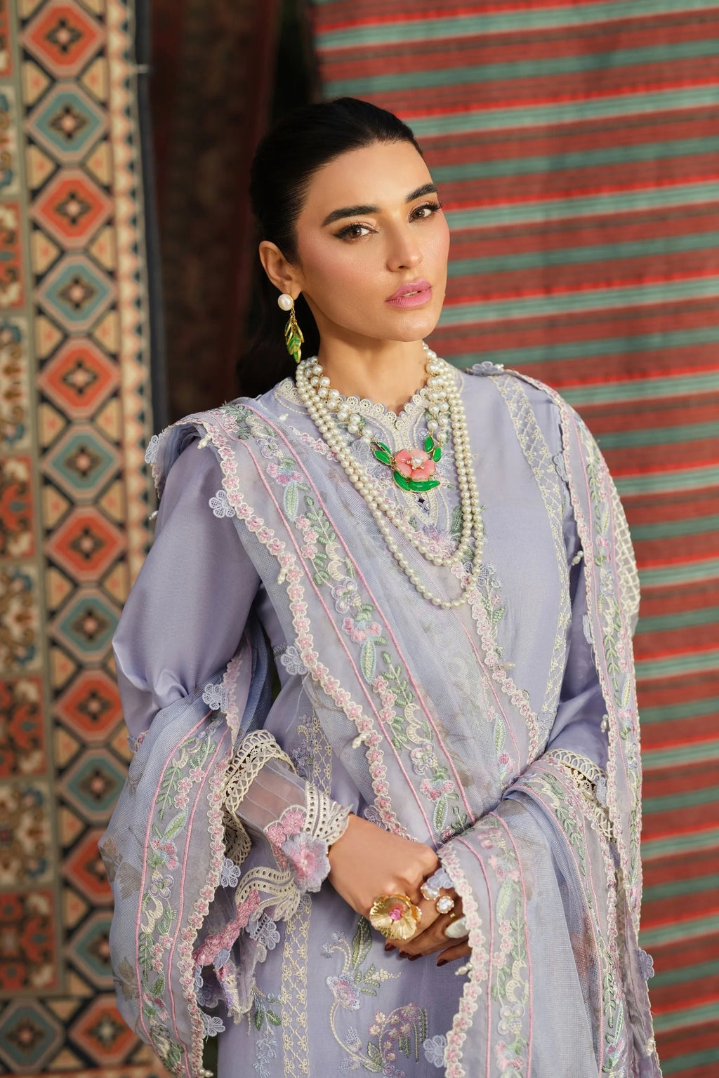 STITCHED BY CC MARYAM HUSSAIN FLORAL TALE JASMINE 3PC