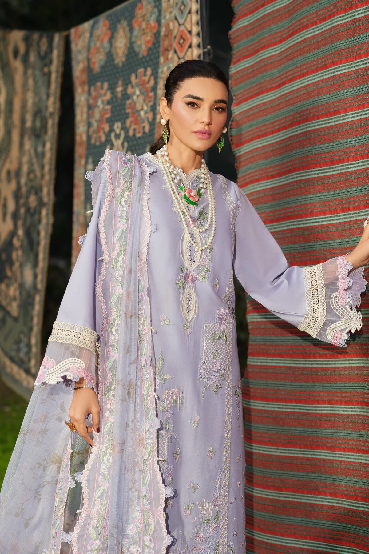 STITCHED BY CC MARYAM HUSSAIN FLORAL TALE JASMINE 3PC