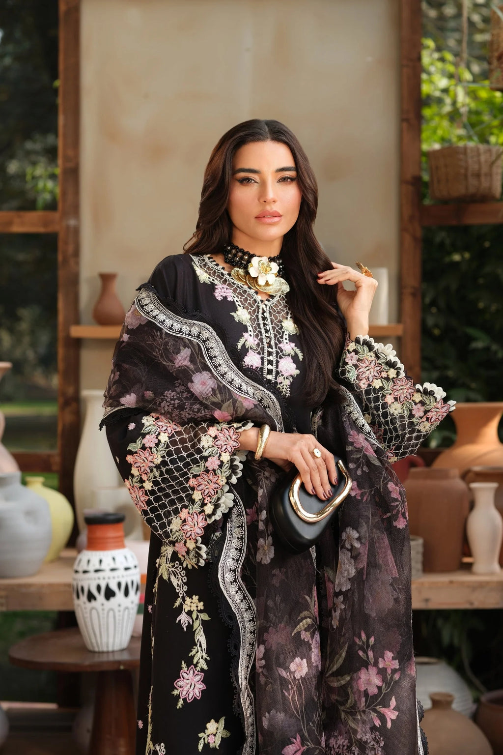 MARYAM HUSSAIN FLORAL TALE NOIR