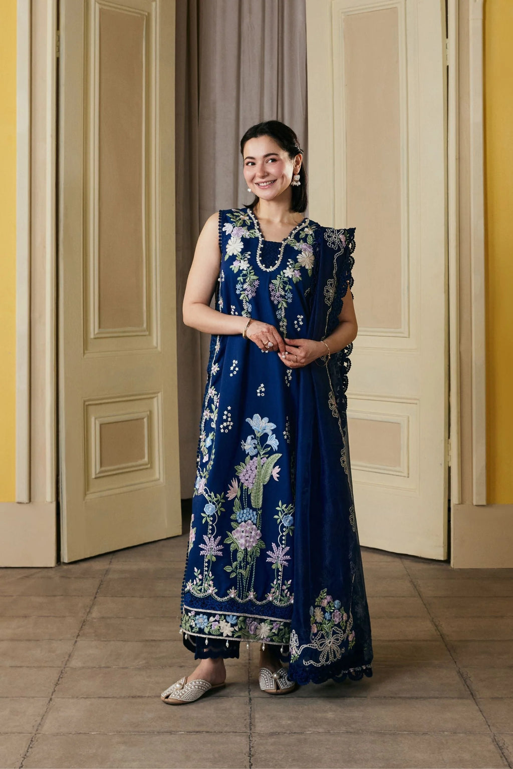STITCHED BY CC MARYAM HUSSAIN LUXURY LAWN SANAM 3PC
