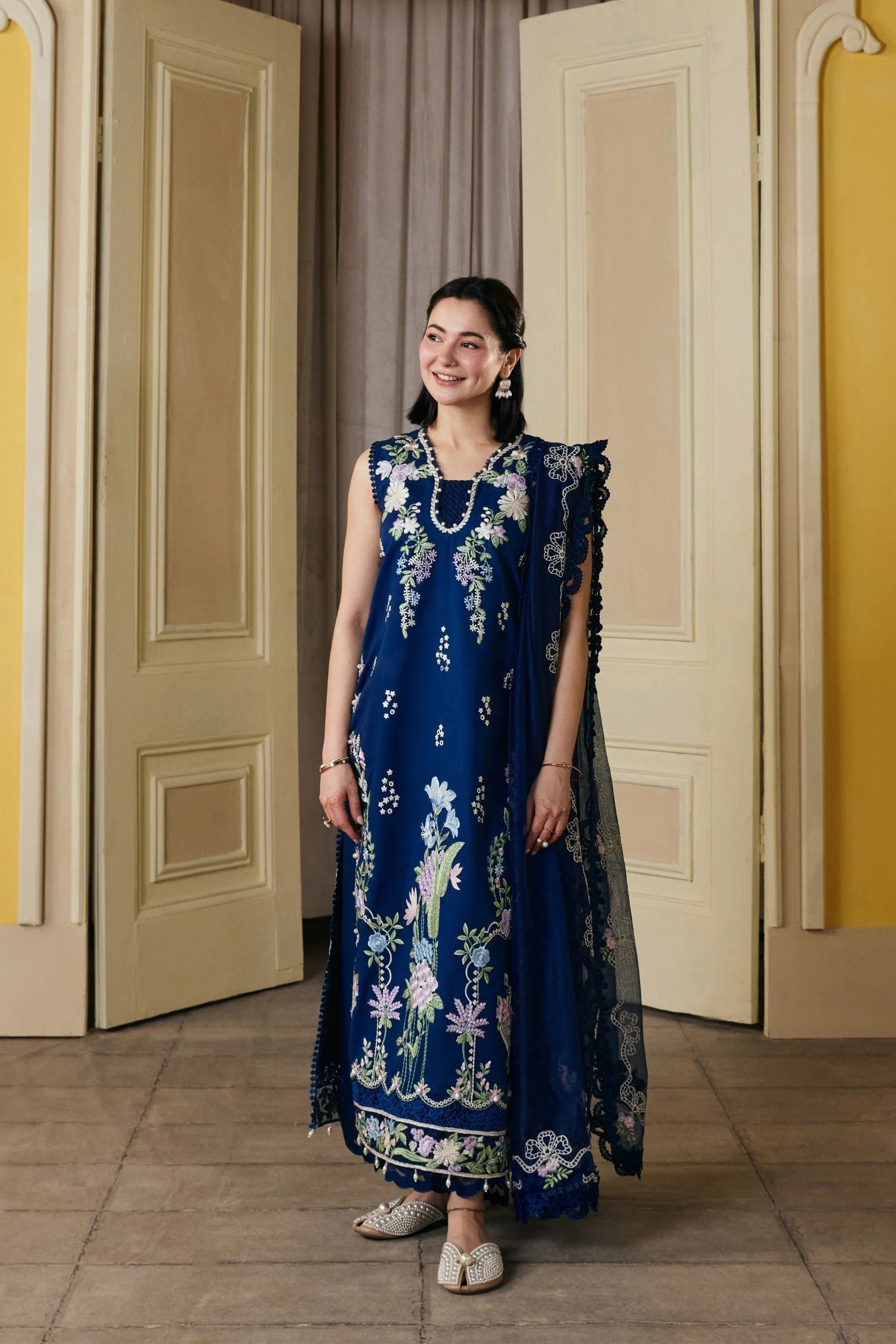 STITCHED BY CC MARYAM HUSSAIN LUXURY LAWN SANAM 3PC