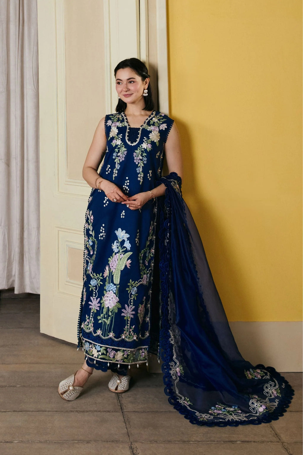 STITCHED BY CC MARYAM HUSSAIN LUXURY LAWN SANAM 3PC