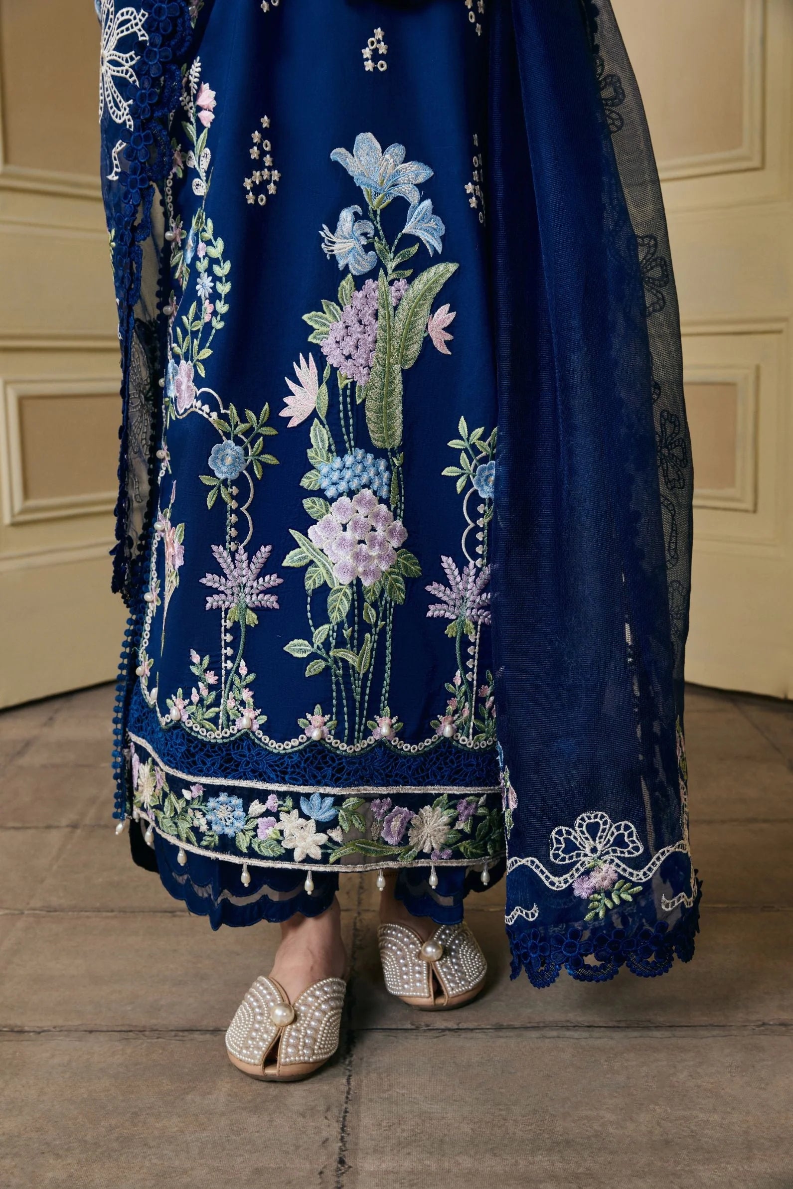STITCHED BY CC MARYAM HUSSAIN LUXURY LAWN SANAM 3PC