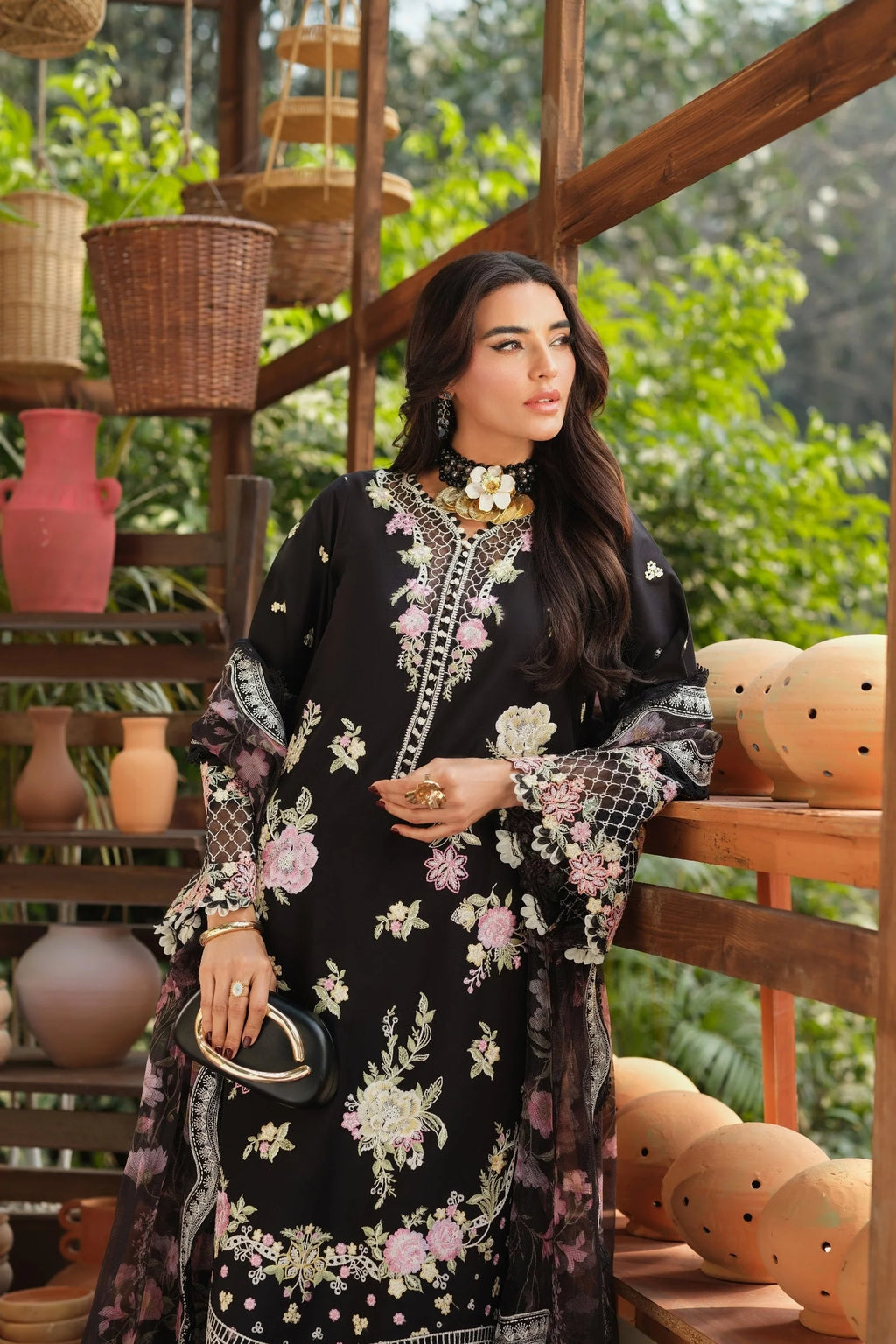 MARYAM HUSSAIN FLORAL TALE NOIR