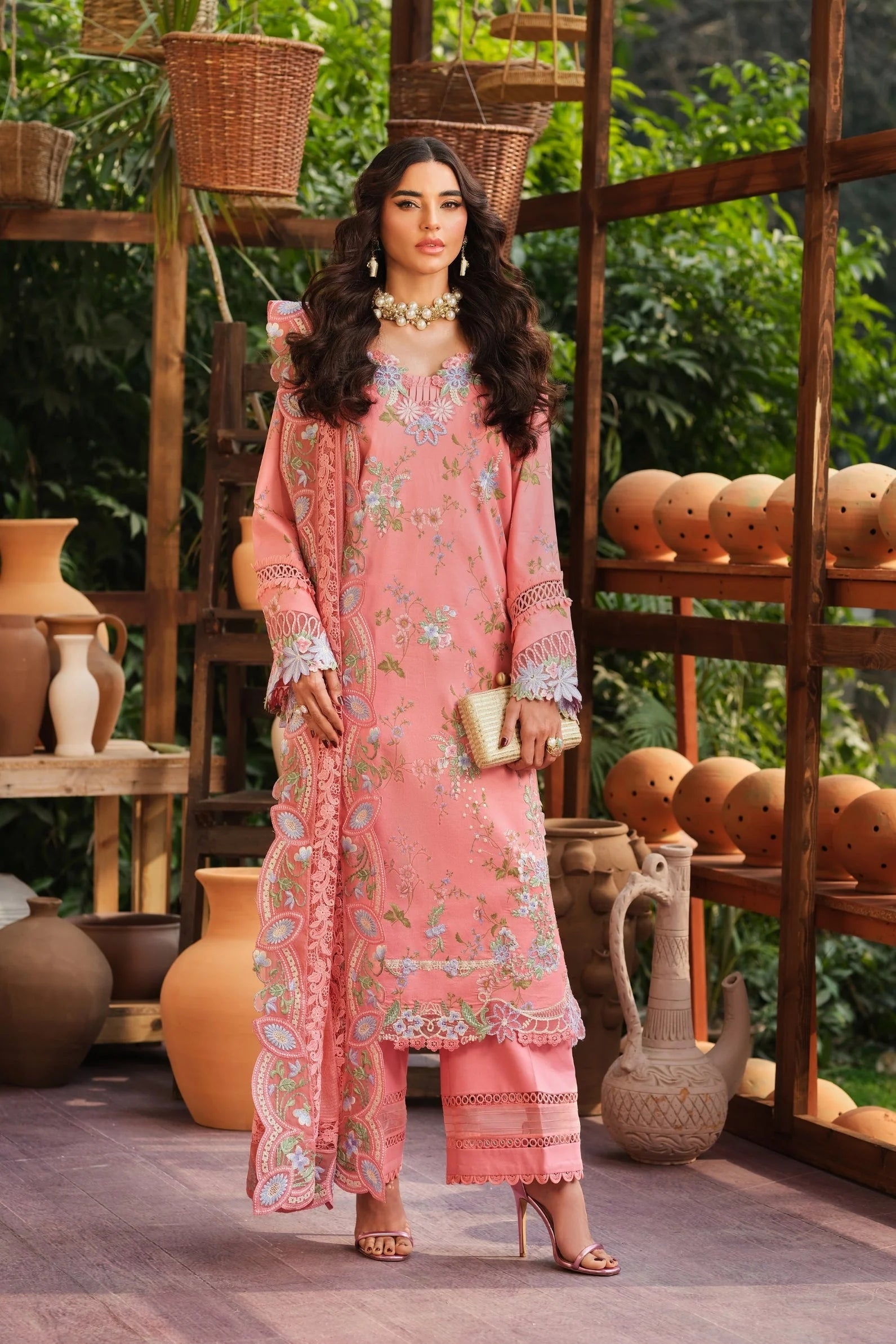 STITCHED BY CC MARYAM HUSSAIN FLORAL TALE DIMPLE 3PC