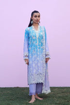 SAHAR MIRHA  EMBROIDERED LAWN INDIGO AMETHYST