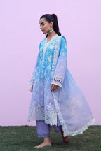 SAHAR MIRHA  EMBROIDERED LAWN INDIGO AMETHYST