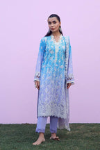 SAHAR MIRHA  EMBROIDERED LAWN INDIGO AMETHYST