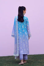 SAHAR MIRHA  EMBROIDERED LAWN INDIGO AMETHYST