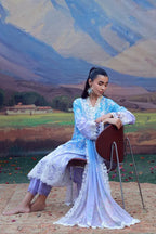 SAHAR MIRHA  EMBROIDERED LAWN INDIGO AMETHYST