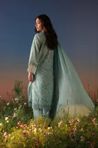 SAHAR MIRHA  EMBROIDERED LAWN PALE AZURE