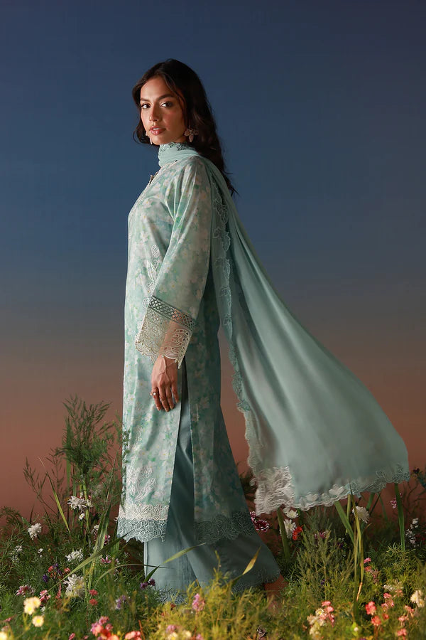 SAHAR MIRHA  EMBROIDERED LAWN PALE AZURE