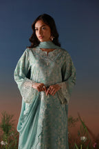 SAHAR MIRHA  EMBROIDERED LAWN PALE AZURE