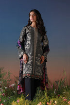 SAHAR MIRHA  EMBROIDERED LAWN NOIR ECRU