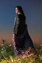 SAHAR MIRHA  EMBROIDERED LAWN NOIR ECRU