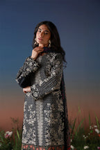 SAHAR MIRHA  EMBROIDERED LAWN NOIR ECRU