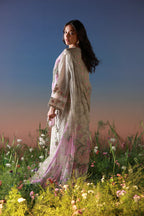 SAHAR MIRHA  EMBROIDERED LAWN IVORY PETALINE