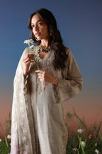 SAHAR MIRHA  EMBROIDERED LAWN IVORY PETALINE