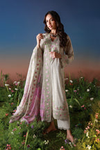 SAHAR MIRHA  EMBROIDERED LAWN IVORY PETALINE