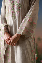 SAHAR MIRHA  EMBROIDERED LAWN IVORY PETALINE