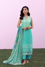 SAHAR MIRHA  EMBROIDERED LAWN TURQUOISE DRIFT