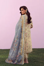 SAHAR MIRHA  EMBROIDERED LAWN ROSE CREME