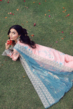 SAHAR MIRHA  EMBROIDERED LAWN BLUSH AZURE
