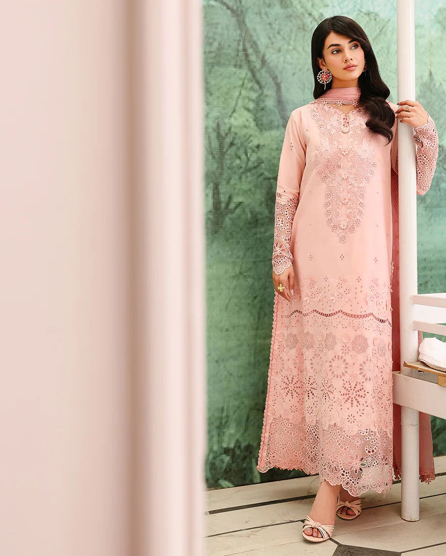 ROHEENAZ VEIL OF SUMMER CHIKANKARI AZURE ELAN
