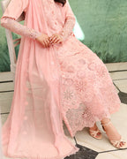ROHEENAZ VEIL OF SUMMER CHIKANKARI AZURE ELAN