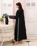 ROHEENAZ VEIL OF SUMMER CHIKANKARI BLACK LACE