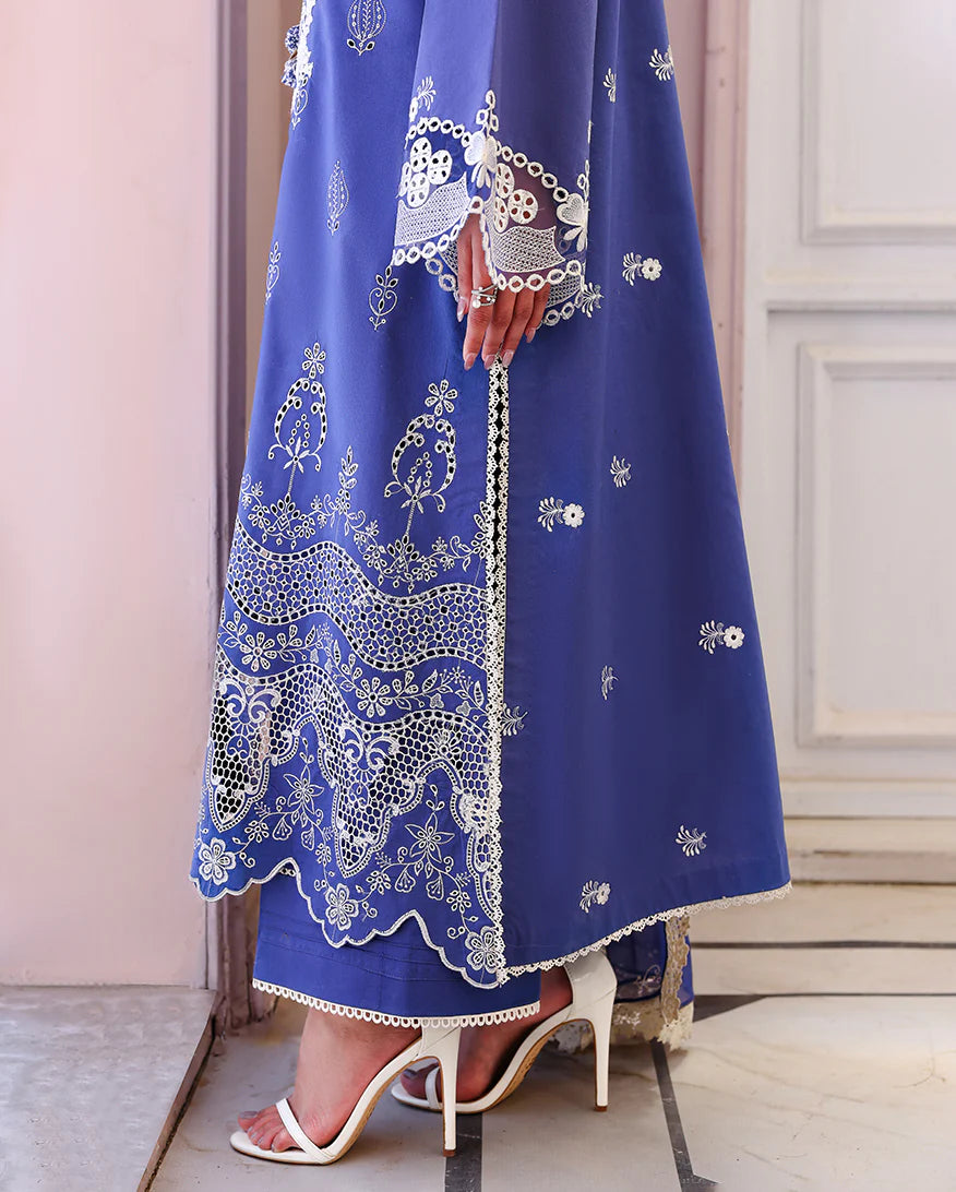 ROHEENAZ VEIL OF SUMMER CHIKANKARI BLANC MIRAGE