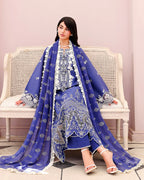 ROHEENAZ VEIL OF SUMMER CHIKANKARI BLANC MIRAGE