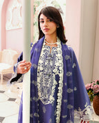 ROHEENAZ VEIL OF SUMMER CHIKANKARI BLANC MIRAGE