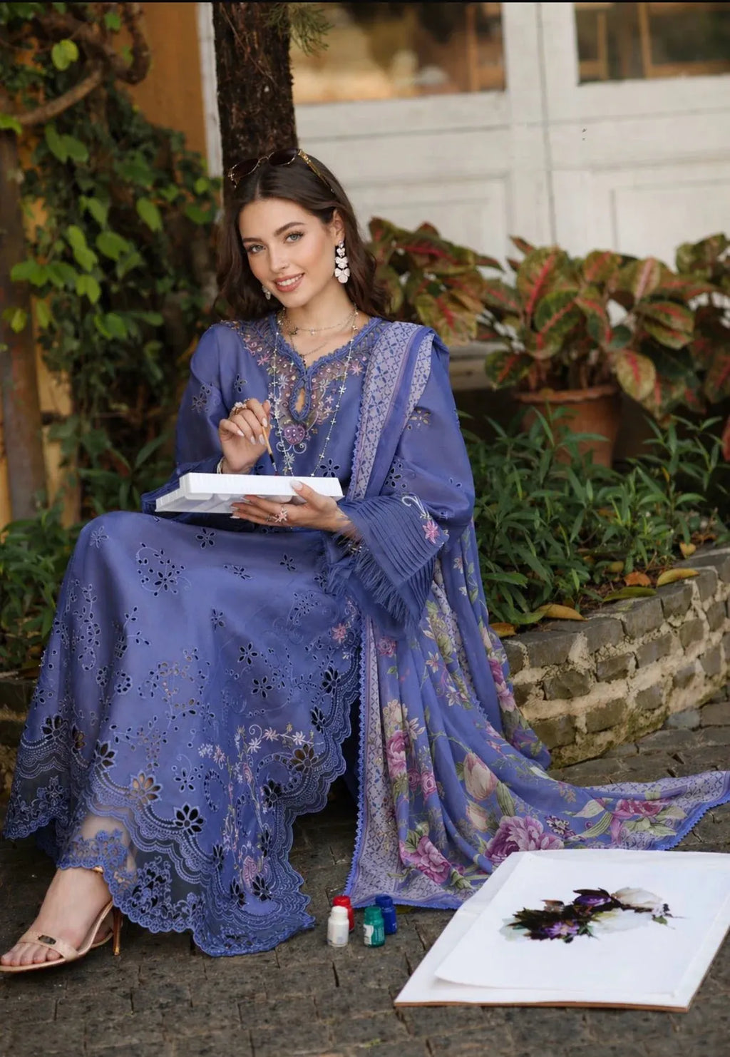 NOOR BY SAADIA ASAD LUXURY EID SCHIFFLI LASERKARI D-09