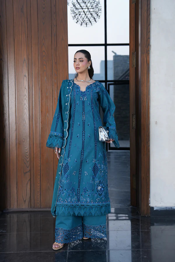 AYLIN LUXURY LAWN TEAL LOTUS